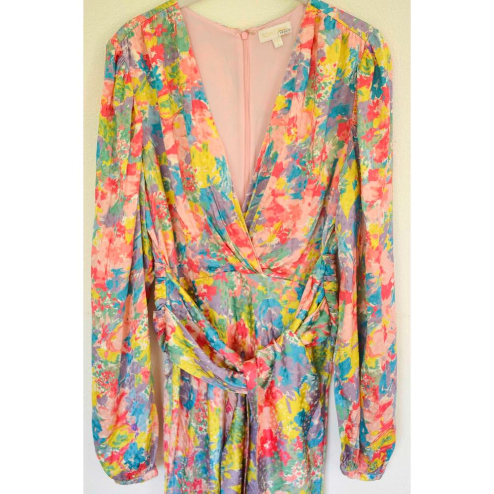 Ronny Kobo Mia Floral Midi Dress Long Sleeve Cocktail - Picture 6 of 11
